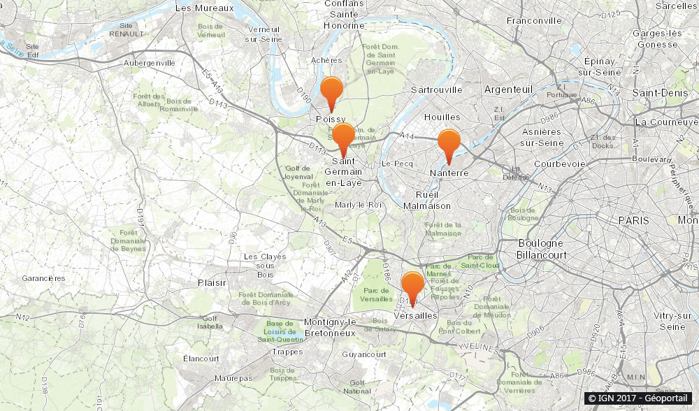 Carte de nos implantations dans les Yvelines